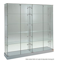 Premier 160 Midi Height Extra Wide Glass Cabinet With No Top Lights - Display Cabinets Direct
