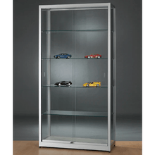 Aspire WME 1000 Glass Display Cabinet Silver - Display Cabinets Direct