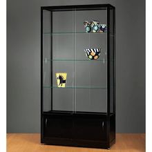 Aspire WME 1000 Glass Display Cabinet with Storage Black - Display Cabinets Direct