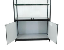 SOLARIS 800 x 400 x 1980mm Glass Cabinets W/storage - Display Cabinets Direct