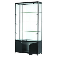 Vista Black Display Cabinet Tall Extra Wide (with storage) - Display Cabinets Direct