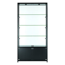 Vista Black Display Cabinet Tall Extra Wide (with storage) - Display Cabinets Direct