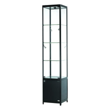 Vista Black Display Cabinet Tall Narrow (with storage) - Display Cabinets Direct