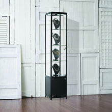 Vista Black Display Cabinet Tall Narrow (with storage) - Display Cabinets Direct