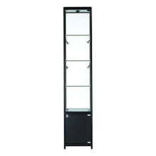 Vista Black Display Cabinet Tall Narrow (with storage) - Display Cabinets Direct