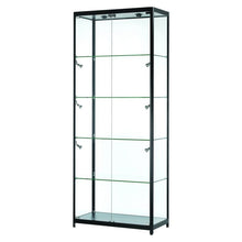Vista Black Display Cabinet Tall Wide - Display Cabinets Direct
