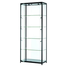 Vista Black Display Cabinet Tall Wide - Display Cabinets Direct