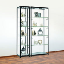 Vista Black Display Cabinet Tall Wide - Display Cabinets Direct
