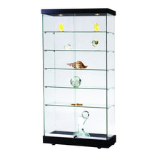 Napoli Black Display Cabinet Tall Wide - Display Cabinets Direct