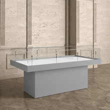 1.8M Bravura Elite Museum Glass Display Counter (1.8M Wide x 1.05M High) GREY MU180TU - Glass Cabinets & Custom Showcases