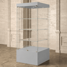 0.8M Bravura Elite Museum Glass Display Showcase (0.8M Wide x 2M High) GREY MU80 - Glass Cabinets & Custom Showcases