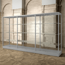 3.6M Bravura Elite Museum Glass Display Cabinet Modular (3.6M Wide x 2M High) GREY MU120FC3 - Glass Cabinets & Custom Showcases