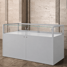1.8M Bravura Elite Museum Glass Display Case With Lockable Storage (1.8M Wide x 1.05M High) MU180FTM - Glass Cabinets & Custom Showcases