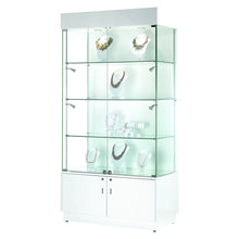 Elite Tall Wide Display Cabinet (with storage) - Display Cabinets Direct