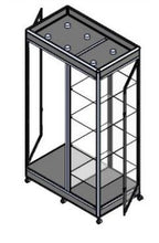 Double mannequin with shelves to one side - Display Cabinets Direct