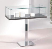 Fusion 1PF Jewellery Glass Showcase with Lockable Swing Doors and Wood Veneer Base - Display Cabinets Direct