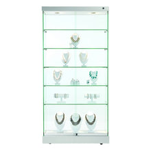Napoli Grey Display Cabinet Tall Wide - Display Cabinets Direct