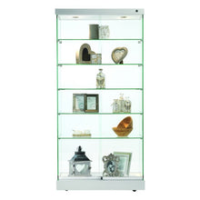 Napoli Grey Display Cabinet Tall Wide - Display Cabinets Direct