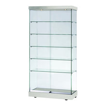 Napoli Grey Display Cabinet Tall Wide - Display Cabinets Direct