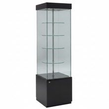 0.53M Premier Glass Display Cabinet ROTATING With Lockable Cupboard & Top Lights (0.53M Wide x 1.88M High x 0.53M Deep Stand Alone) More Colours (P171R)