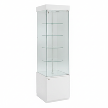 0.53M Premier Glass Display Cabinet ROTATING With Lockable Cupboard & Top Lights (0.53M Wide x 1.88M High x 0.53M Deep Stand Alone) More Colours (P171R)