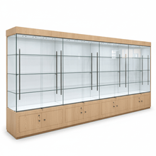 4m School Trophy Case + Cupboard - Display Cabinets Direct