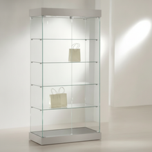0.73/ 0.93 Premier Glass Display Showcase Slim & Top Lights (…Wide x 1.88M High) More Colours (P131)