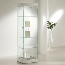 0.53 Premier Glass Display Showcase Slim & Top Lights (0.53M Wide x 1.88M High) More Colours (P181) - Glass Cabinets & Custom Showcases