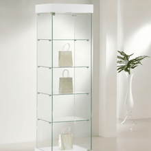 0.53 Premier Glass Display Showcase Slim & Top Lights (0.53M Wide x 1.88M High) More Colours (P181) - Glass Cabinets & Custom Showcases