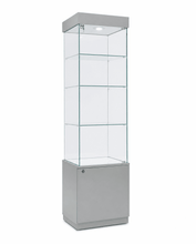 Premier 171 Small Glass Display Showcase With Top Lights & Cupboard - Display Cabinets Direct