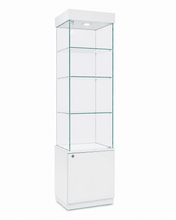 Premier 171 Small Glass Display Showcase With Top Lights & Cupboard - Display Cabinets Direct