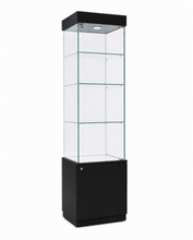Premier 171 Small Glass Display Showcase With Top Lights & Cupboard - Display Cabinets Direct