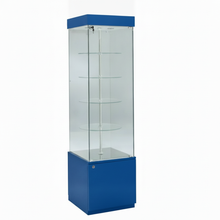 0.53M Premier Glass Display Cabinet ROTATING With Lockable Cupboard & Top Lights (0.53M Wide x 1.88M High x 0.53M Deep Stand Alone) More Colours (P171R)