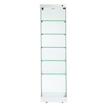 Napoli White Display Cabinet Tall Narrow - Display Cabinets Direct
