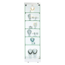 Napoli White Display Cabinet Tall Narrow - Display Cabinets Direct