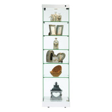 Napoli White Display Cabinet Tall Narrow - Display Cabinets Direct