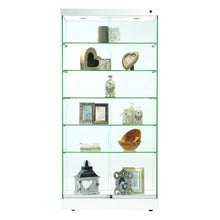 Napoli White Display Cabinet Tall Wide - Display Cabinets Direct