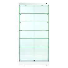 Napoli White Display Cabinet Tall Wide - Display Cabinets Direct
