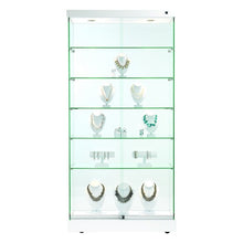 Napoli White Display Cabinet Tall Wide - Display Cabinets Direct
