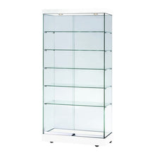 Napoli White Display Cabinet Tall Wide - Display Cabinets Direct