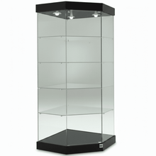 0.73M Premier Glass Display CORNER Cabinet & Top Lights (0.73M Wide x 1.88M High x 0.46M Depth) More Colours - Glass Cabinets & Custom Showcases