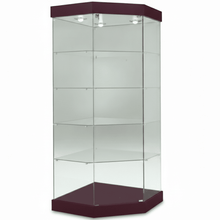 0.73M Premier Glass Display CORNER Cabinet & Top Lights (0.73M Wide x 1.88M High x 0.46M Depth) More Colours - Glass Cabinets & Custom Showcases