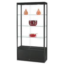 Aspire GPC 1000 Glass Display Cabinet with Storage Black - Display Cabinets Direct