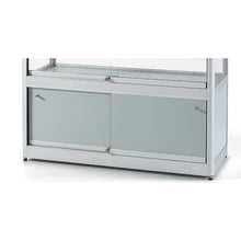 Aspire GPC 1200 Glass Display Cabinet with Storage silver - Display Cabinets Direct