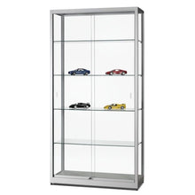 Aspire WME 1000 Glass Display Cabinet Silver - Display Cabinets Direct