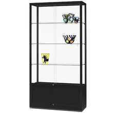 Aspire WME 1000 Glass Display Cabinet with Storage Black - Display Cabinets Direct