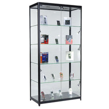 Element Black Aluminium Display Cabinet (100cm wide, 40cm deep) - Display Cabinets Direct