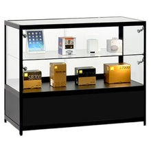 Element Black Aluminium Shop Storage Counter (100cm wide, 50cm deep) - Display Cabinets Direct