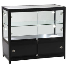 Element Black Aluminium Shop Storage Counter (100cm wide, 50cm deep) - Display Cabinets Direct