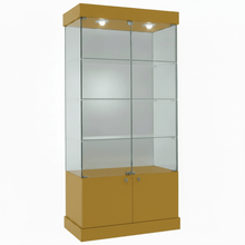 0.93M School Trophy Glass Display Cabinet With Lockable Cupboard & Top Lights (0.93M Wide x 1.88M High) More Colours (P121BS) - Glass Cabinets and Custom Showcases